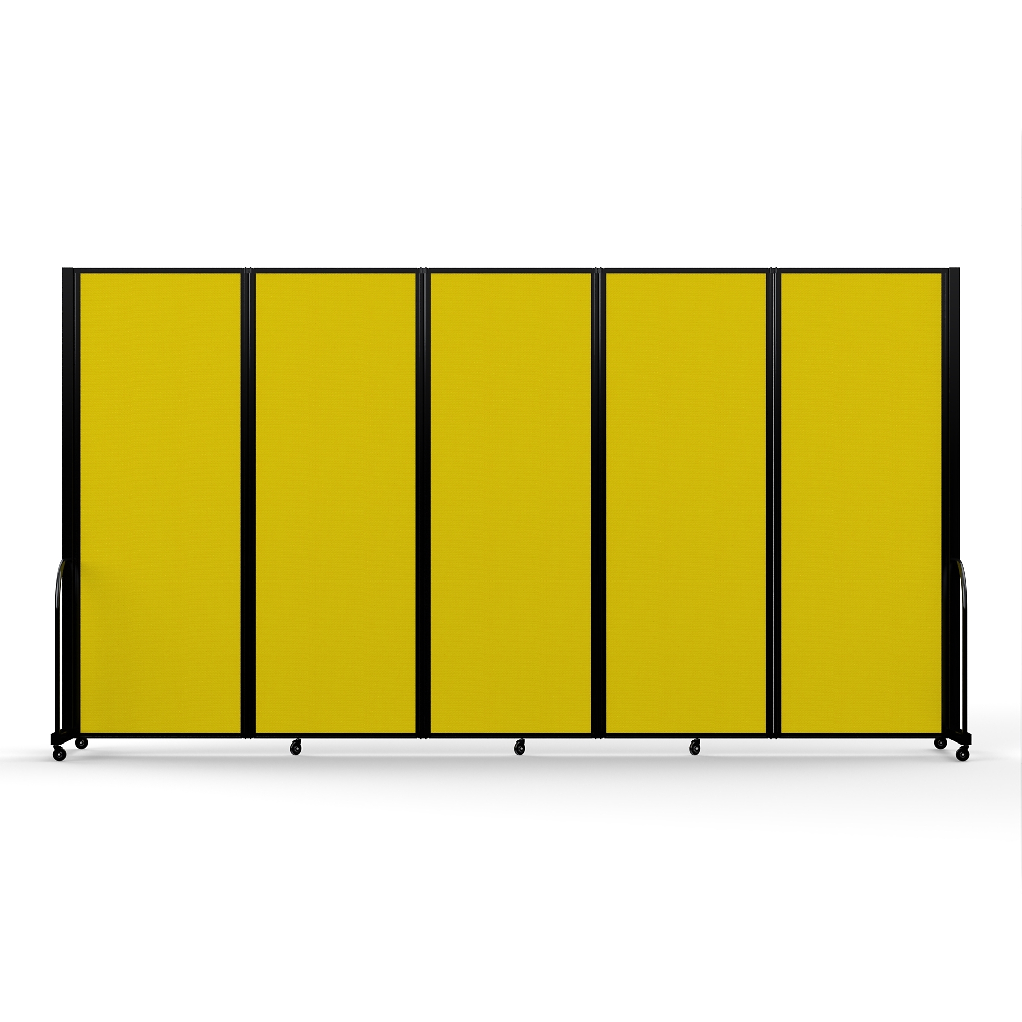 Screenflex Full Motion Divider, 7'6" x 14'1", Black Frame, Primary Yellow